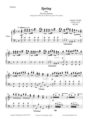 Book cover for Vivaldi: The Four Seasons Complete for Baritone Sax & Piano