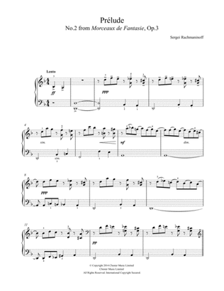 Book cover for Prelude (No. 2 from Morceaux de Fantasie, Op. 3)