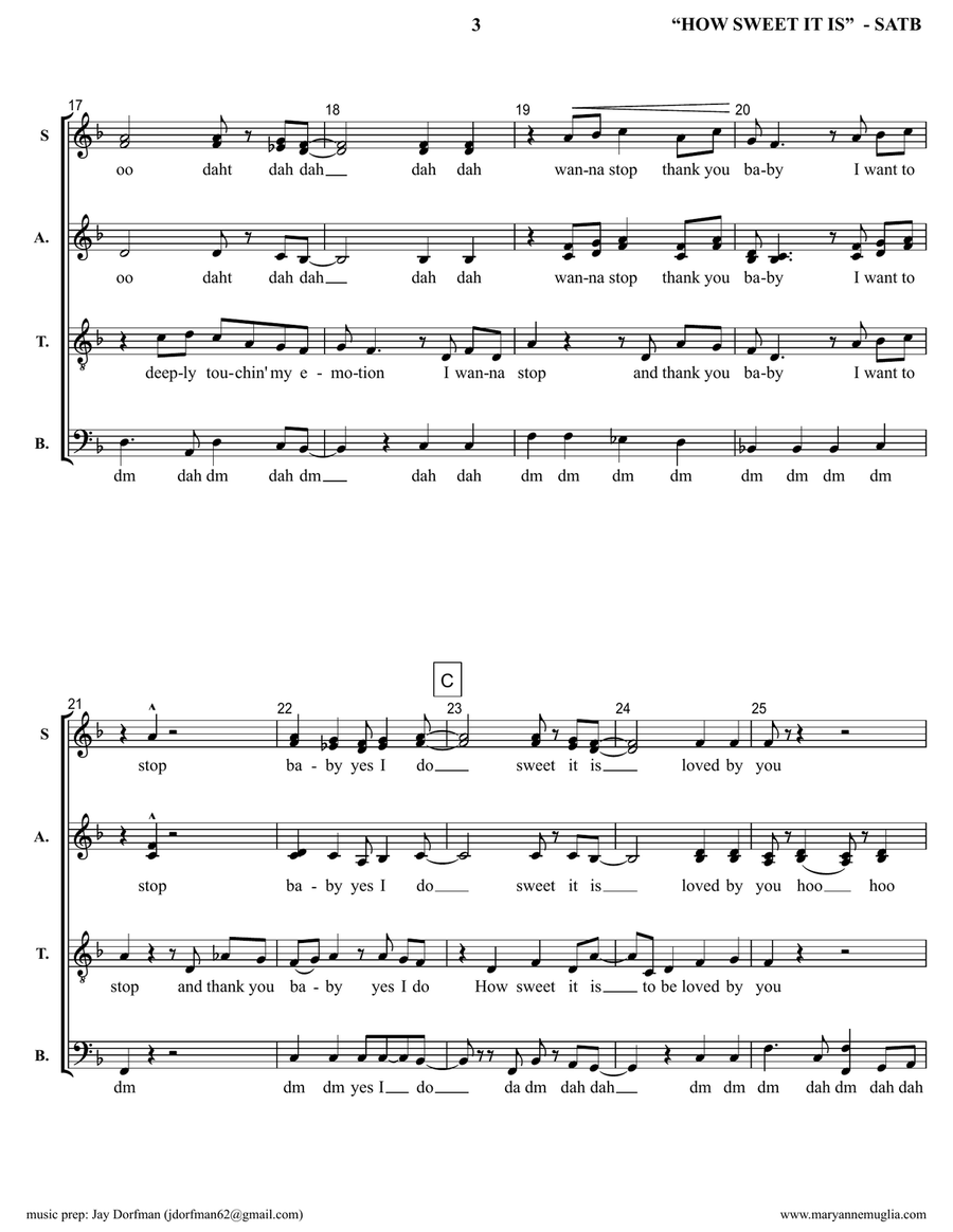 How Sweet It Is (to Be Loved By You) Divisi scores gallery preview page 3