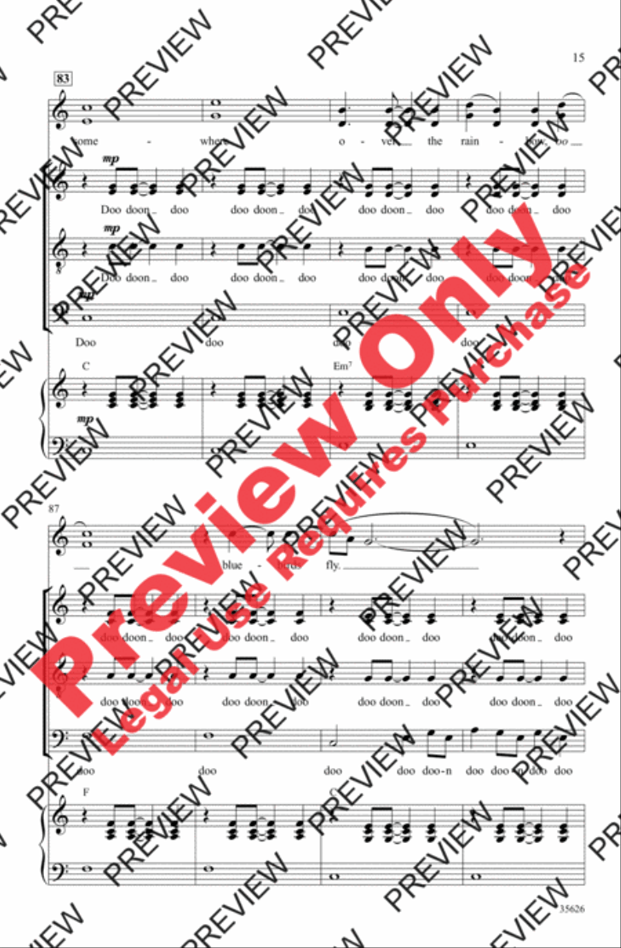 Over the Rainbow 4-Part scores gallery preview page 15