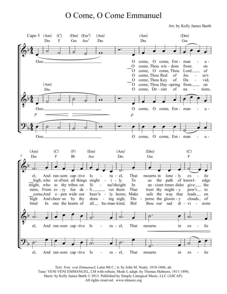O Come, O Come, Emmanuel (Men's Choral Arrangement)