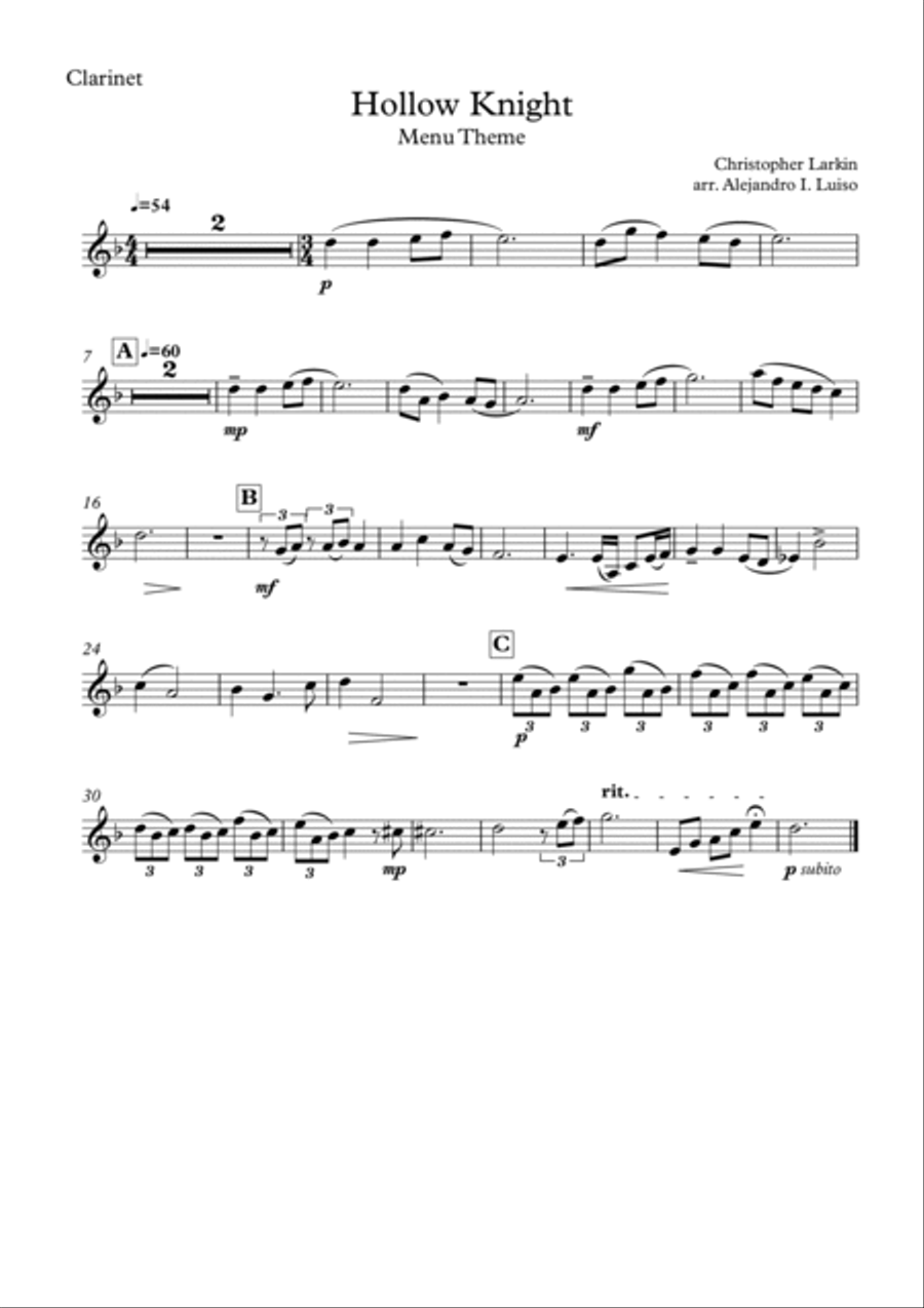 Hollow Knight Chamber Music scores gallery preview page 3