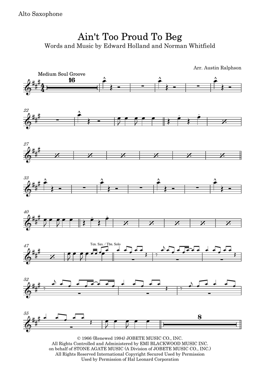 Ain't Too Proud To Beg Small Ensemble scores gallery preview page 5