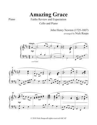 Amazing Grace (Cello & Piano) Piano part