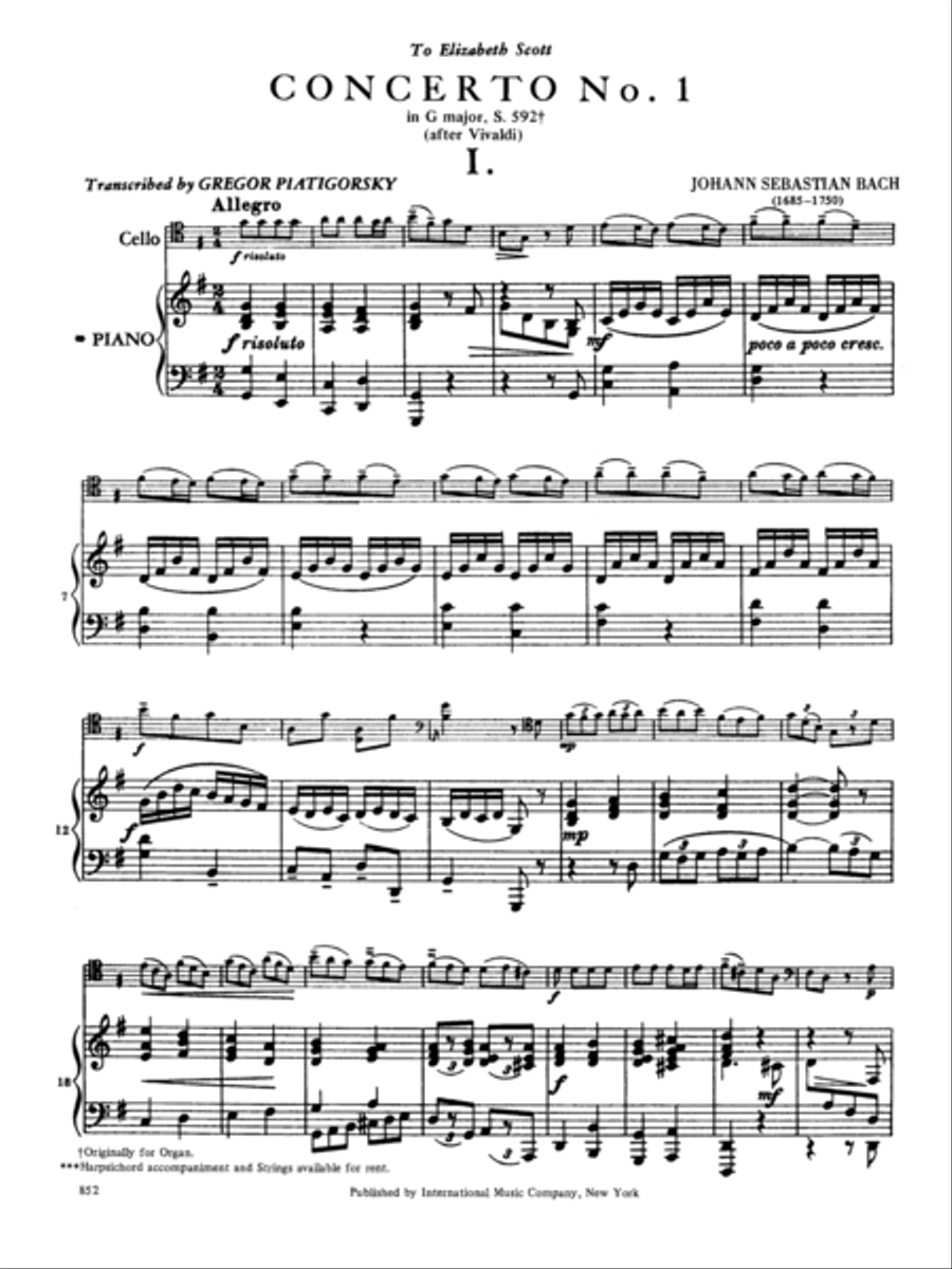 Concerto No. 1 In G Major (After Vivaldi) Piano Accompaniment scores gallery preview page 2