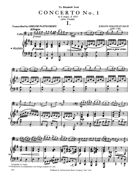 Concerto No. 1 In G Major (After Vivaldi)