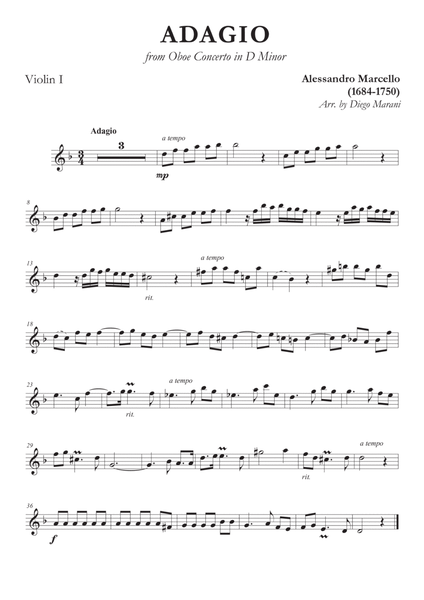 Marcello's Adagio for String Quartet image number null