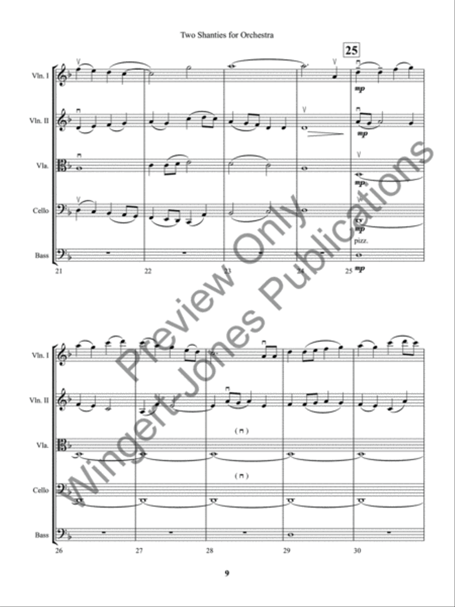 Two Sea Shanties for String Orchestra (Score) String Orchestra scores gallery preview page 12