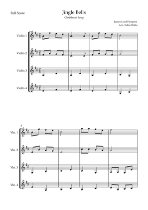 Jingle Bells (Christmas Song) for Violin Quartet