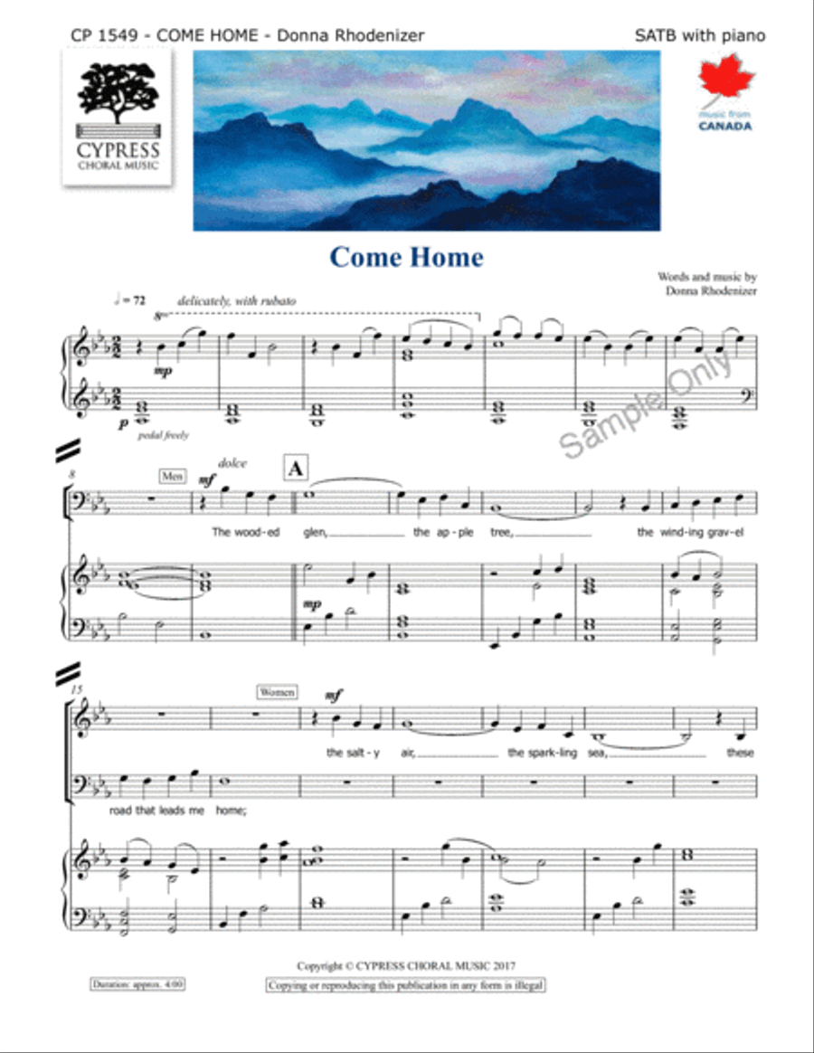 Come Home 4-Part scores gallery preview page 2