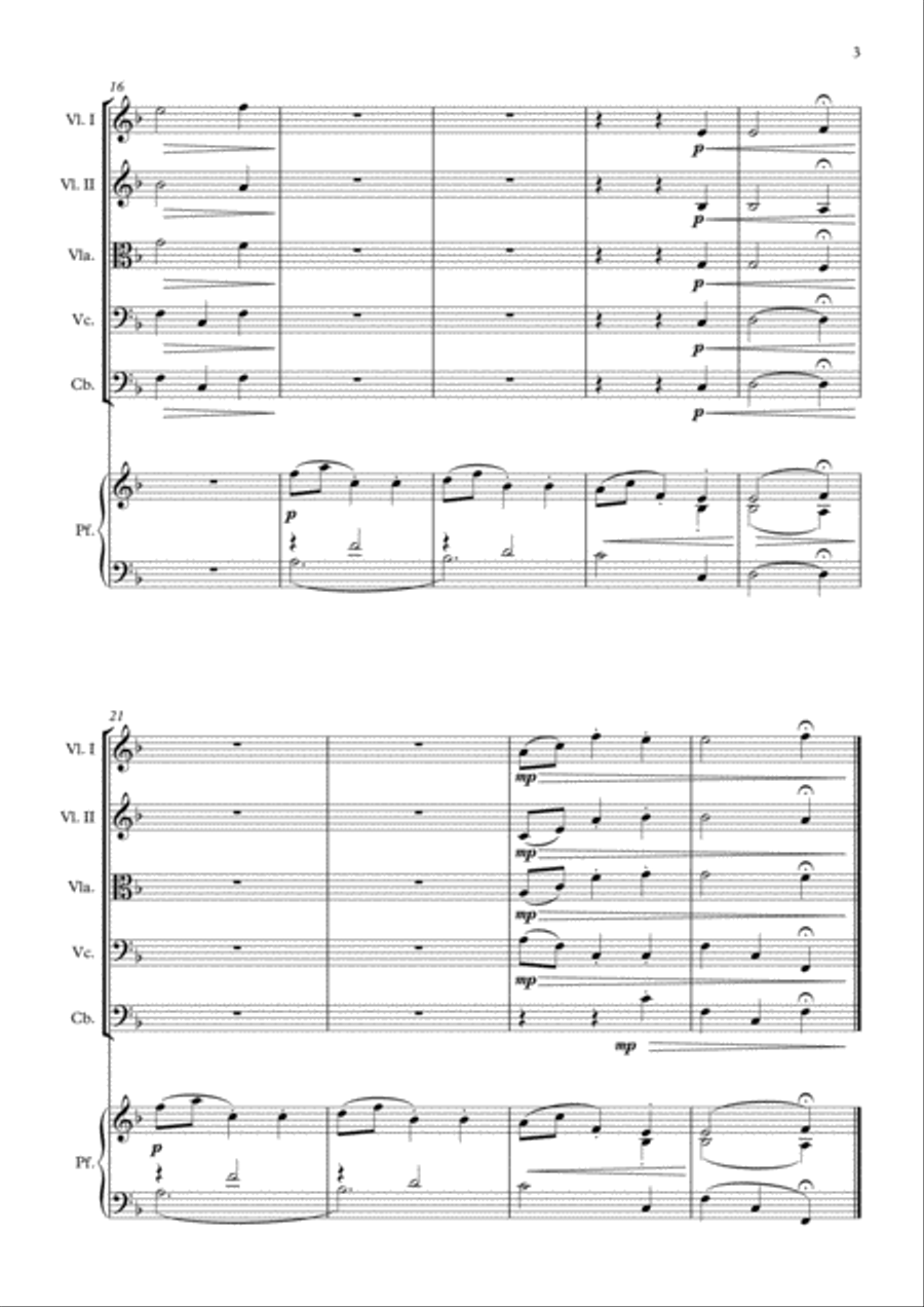 Minuetto in Fa maggiore String Orchestra scores gallery preview page 3