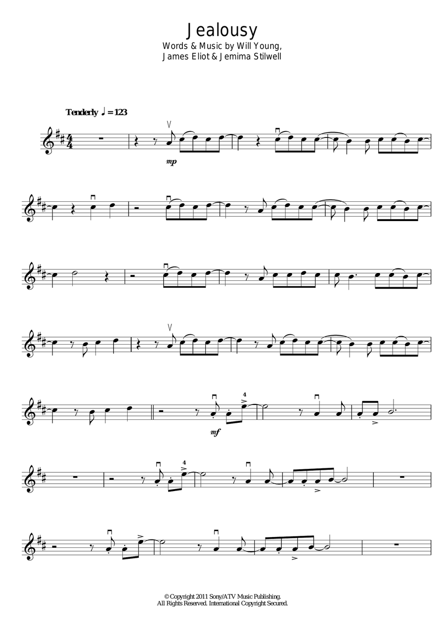Jealousy Jealousy Violin Solo scores gallery preview page 1
