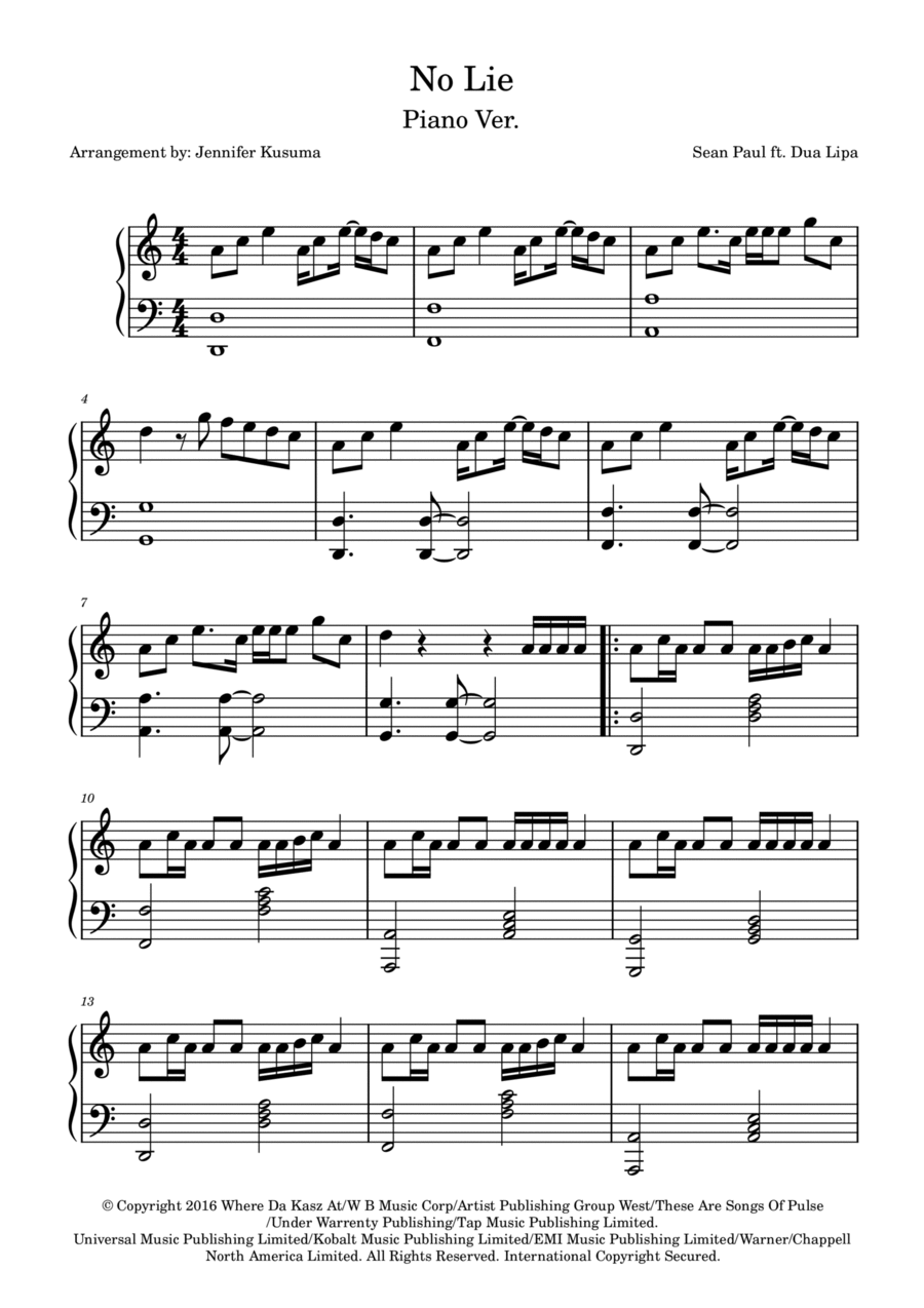 No Lie Voice scores gallery preview page 1
