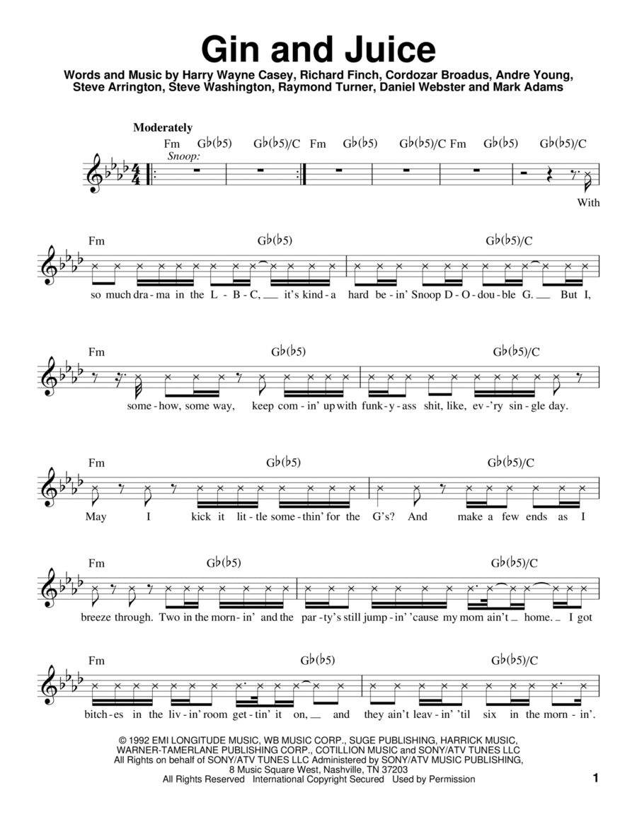 Gin And Juice Voice scores gallery preview page 1