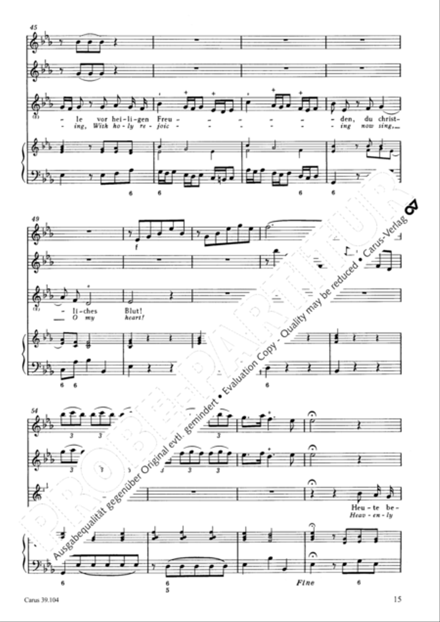 Holy child, come now with pleasure (Gottlichs Kind, lass mit Entzucken) Tenor Voice scores gallery preview page 16