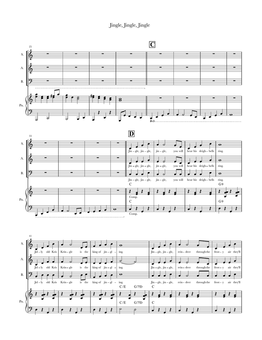 Jingle, Jingle, Jingle 3-Part scores gallery preview page 2