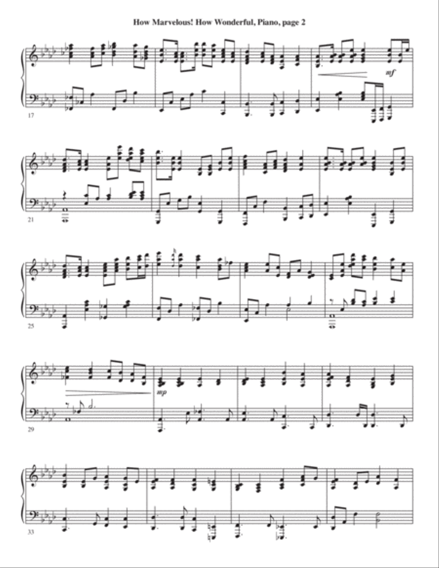 How Marvelous! How Wonderful! 4-Part scores gallery preview page 52