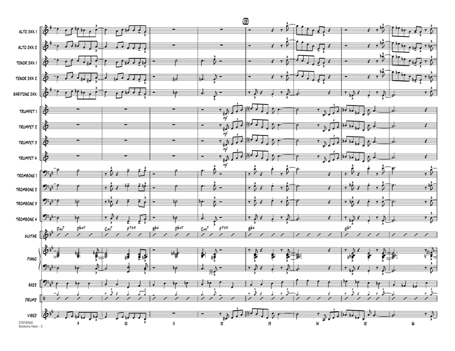 Robbins Nest - Conductor Score (Full Score) Jazz Ensemble scores gallery preview page 3