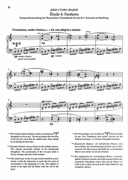 Études pour Piano – Volume 1