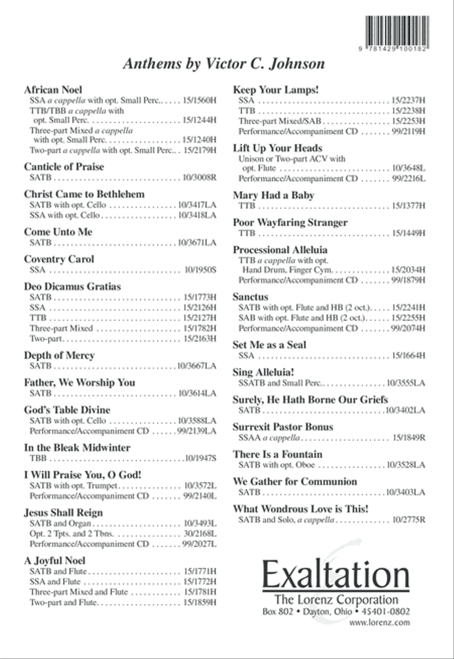 Lift Up Your Heads Unison Choir scores gallery preview page 12