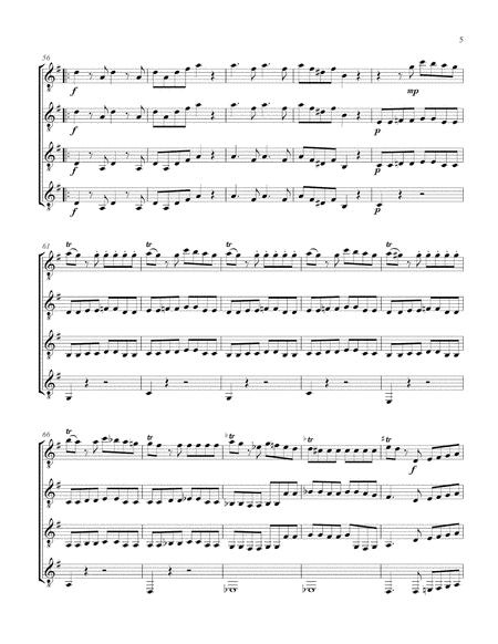 Eine kleine Nachtmusik, K. 525 - i - Allegro (Guitar Quartet) - Score and Parts image number null