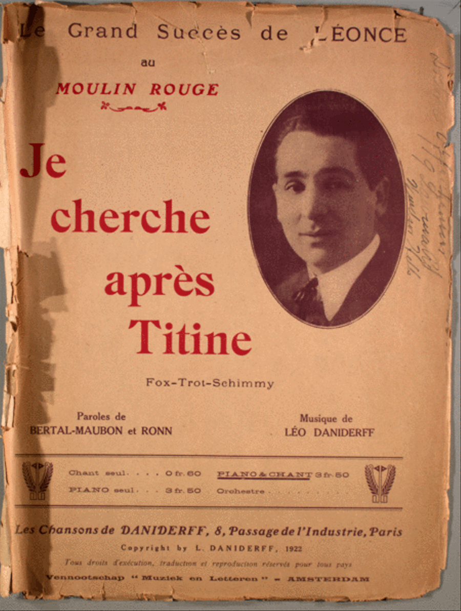 Je Cherche Apres Titine. Fox-Trot Schimmy Voice scores gallery preview page 1
