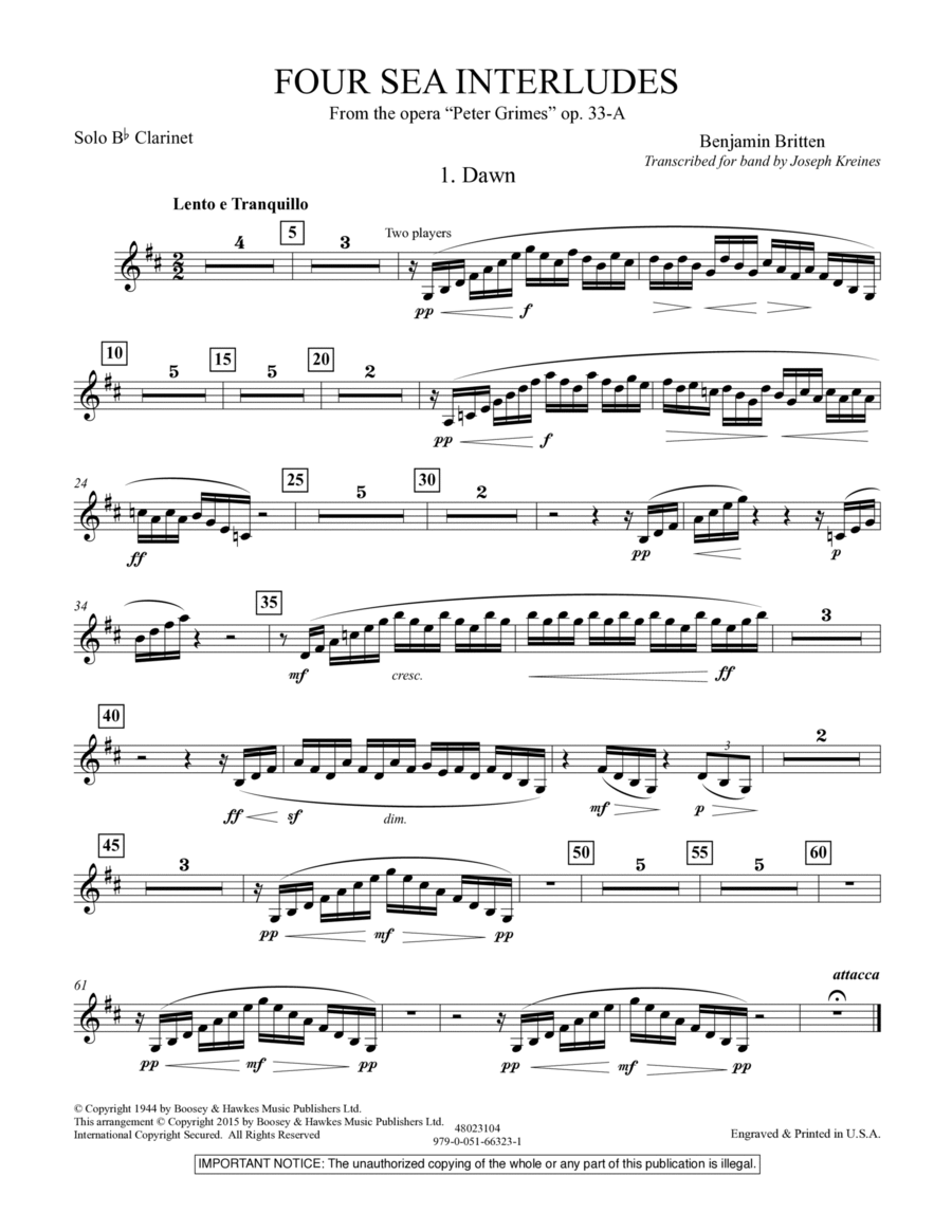 Four Sea Interludes (from the opera 