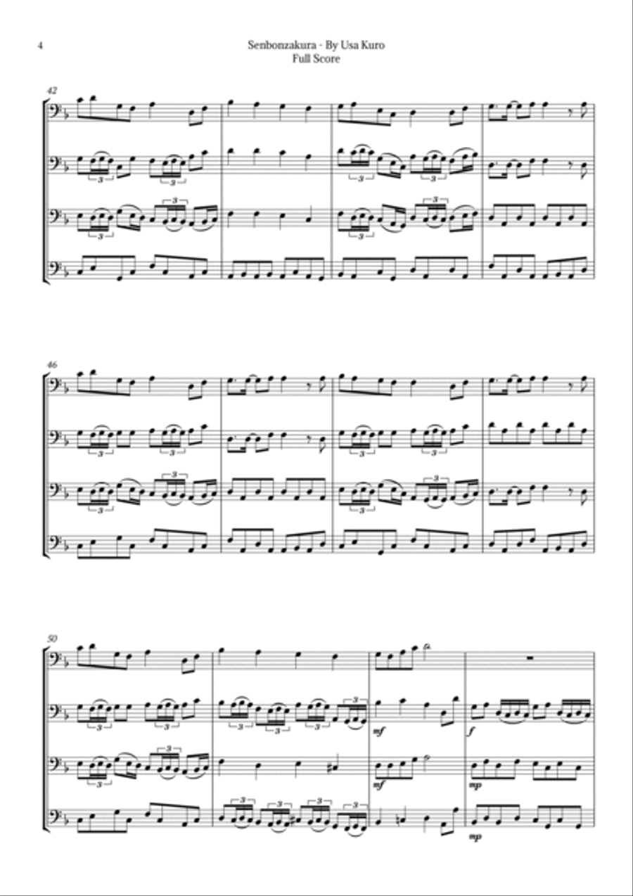 Senbonzakura Brass Quartet scores gallery preview page 4