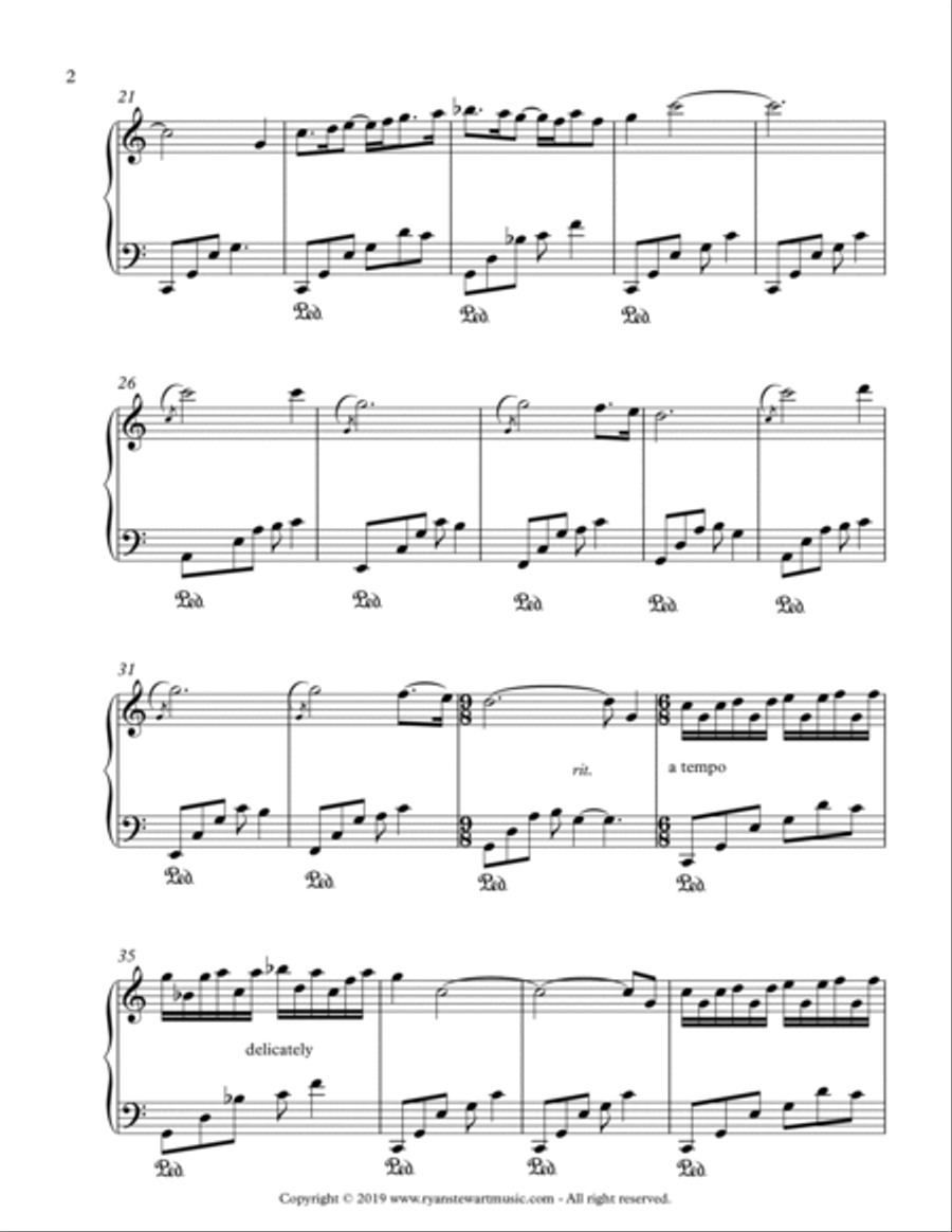 Eyes Closed Piano Solo scores gallery preview page 2