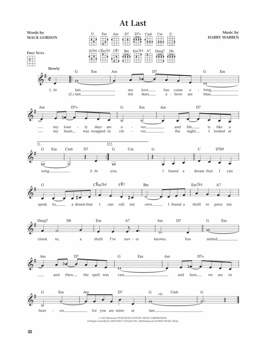 At Last (from The Daily Ukulele) (arr. Jim Beloff) Ukulele scores gallery preview page 1