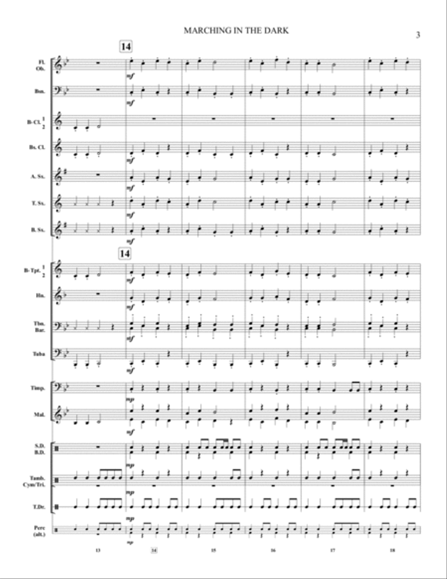 Marching In The Dark Concert Band scores gallery preview page 5