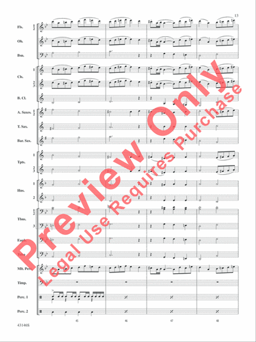 Fantasy on a Burgundian Carol Concert Band scores gallery preview page 14