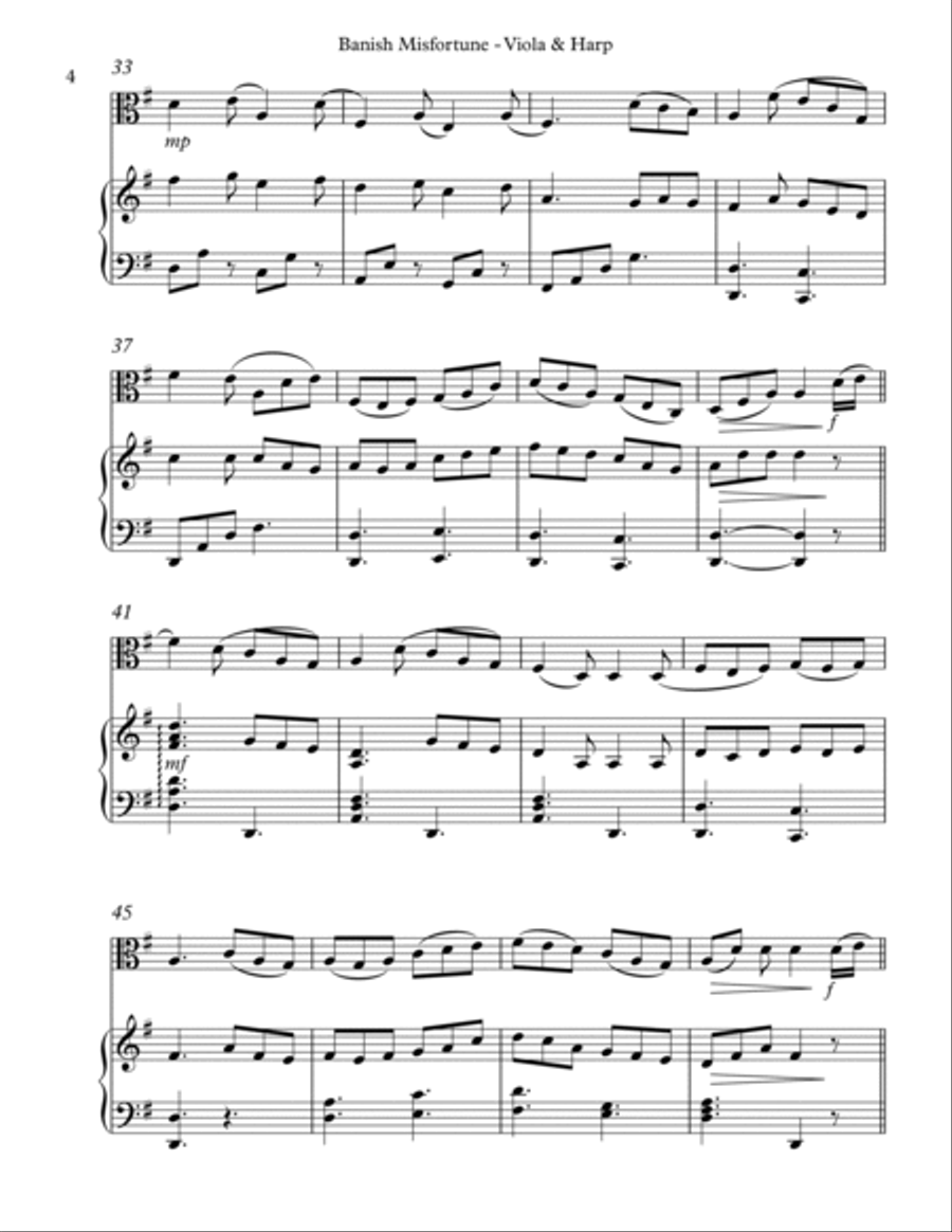 Banish Misfortune for Viola & Harp String Duet scores gallery preview page 4