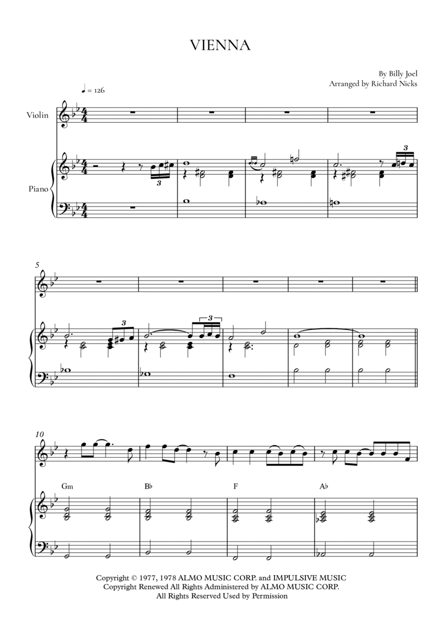 Vienna Violin Solo scores gallery preview page 1