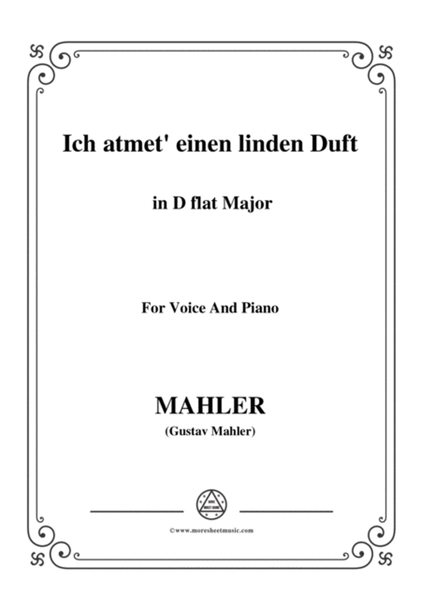 Mahler-Ich atmet' einen linden Duft in D flat Major,for Voice and Piano image number null