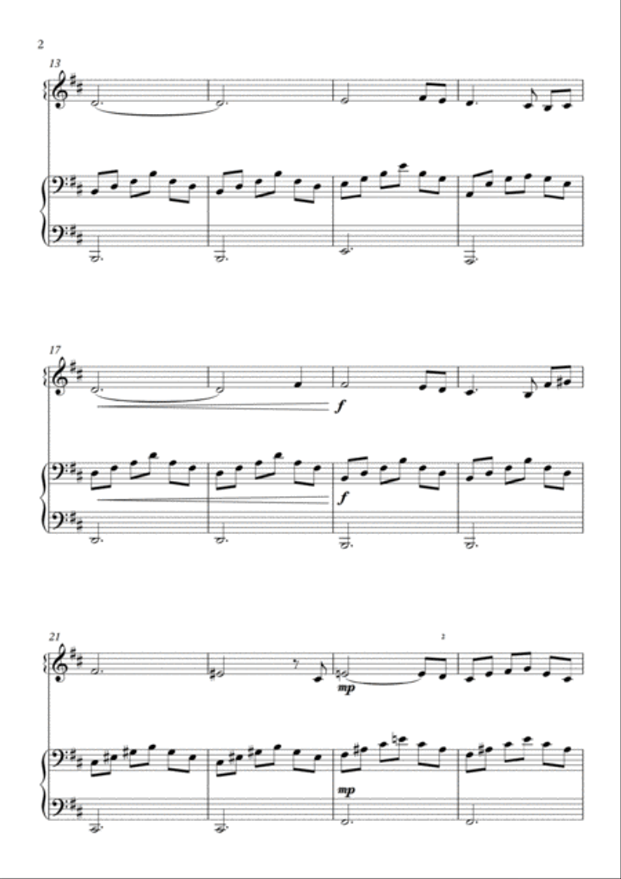 Ave Maria - Schubert for flute and piano D Major Flute Solo scores gallery preview page 3