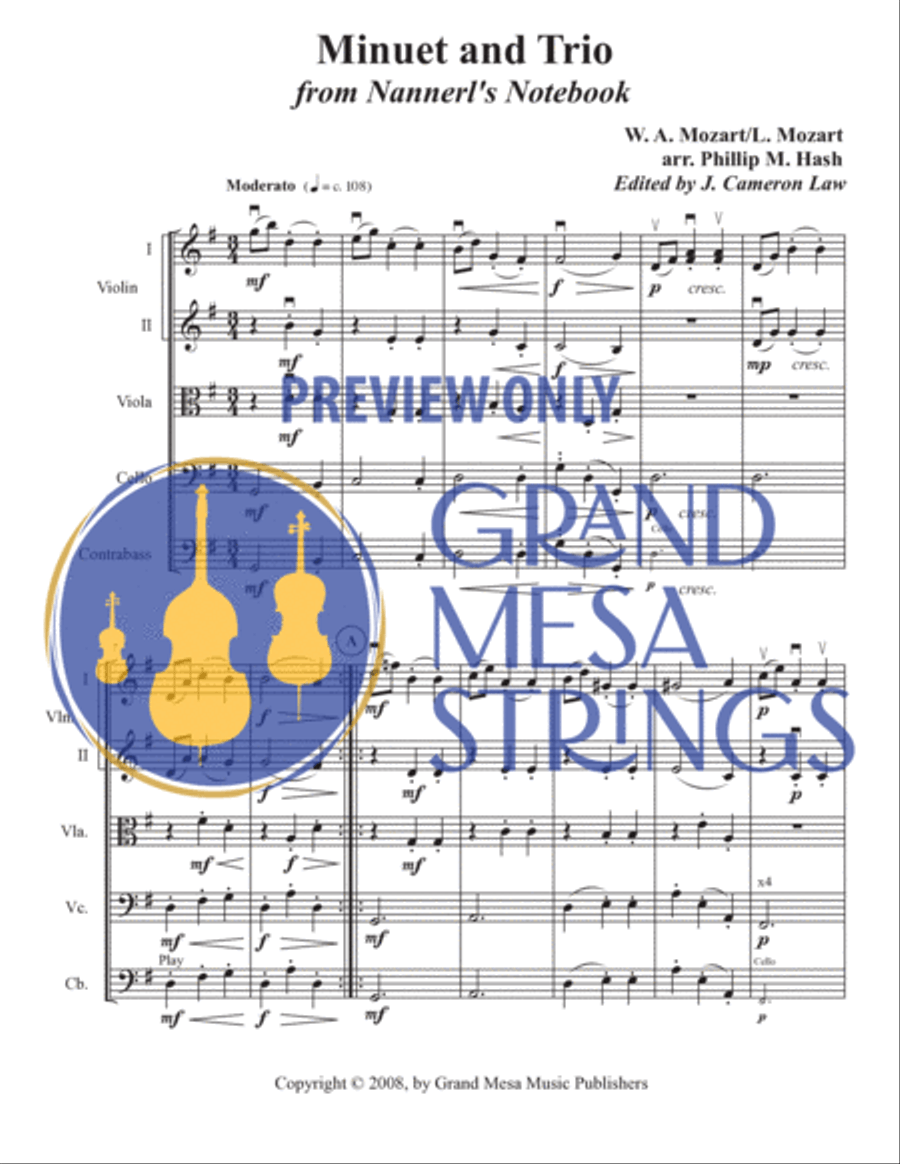 Minuet and Trio from Nannerl's Notebook String Orchestra scores gallery preview page 2