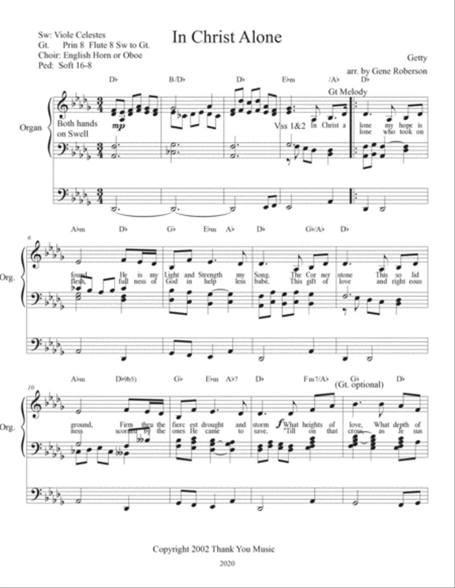 In Christ Alone Organ Solo scores gallery preview page 2