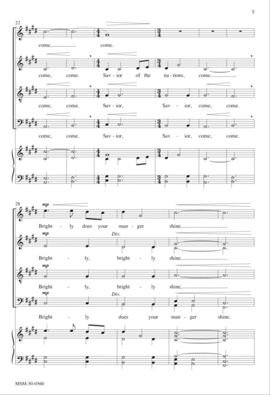 Savior of the Nations, Come Divisi scores gallery preview page 4