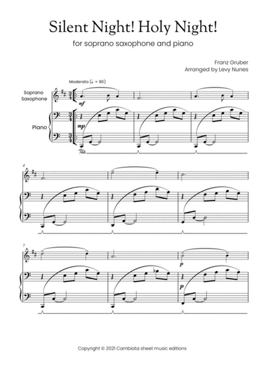 Silent Night! Holy Night! - For soprano saxophone (solo) and piano (Easy/Beginner) image number null