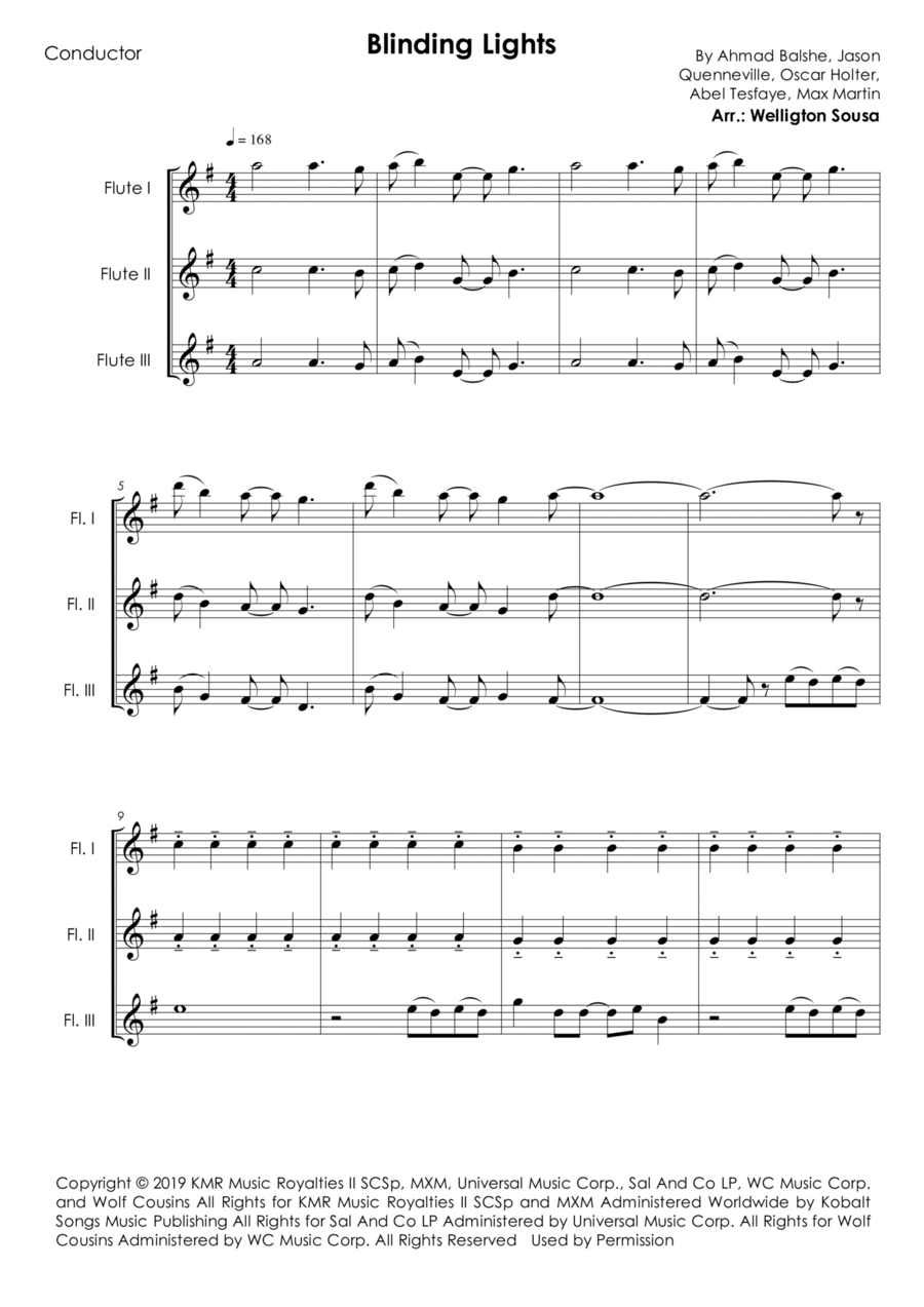 Blinding Lights Woodwind Trio scores gallery preview page 1