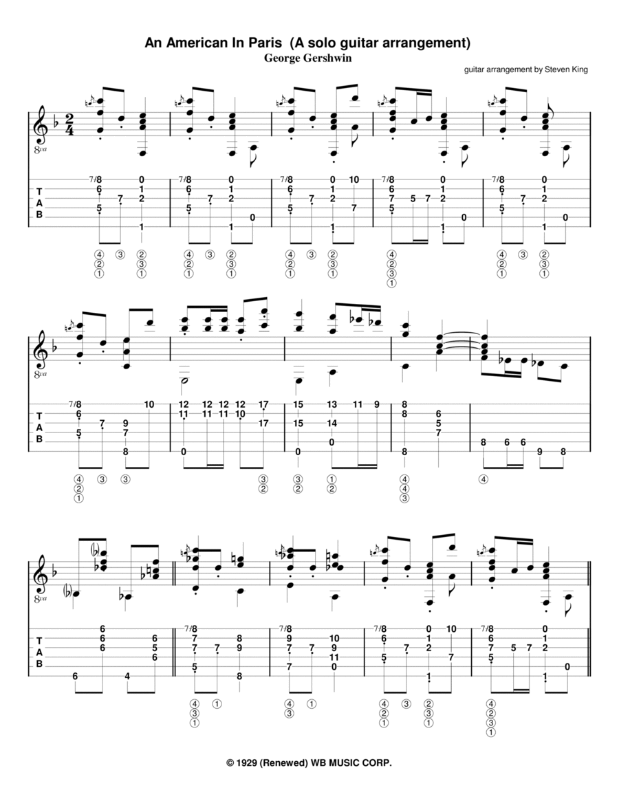 An American In Paris Electric Guitar scores gallery preview page 1
