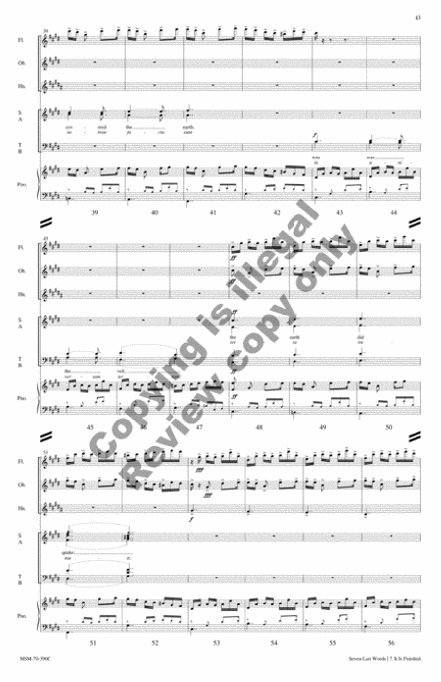 Seven Last Words (Chamber Ensemble Score) Choir scores gallery preview page 46