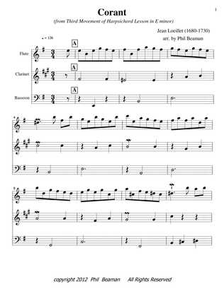 Corant - trio- flute/clarinet/bassoon