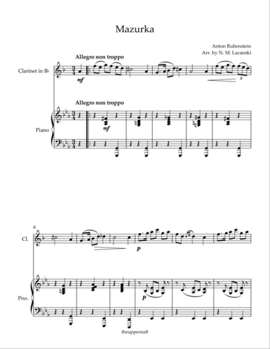 Mazurka Clarinet Solo scores gallery preview page 2