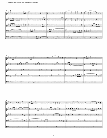 Prelude 07 from Well-Tempered Clavier, Book 2 (Euphonium-Tuba Quintet) image number null