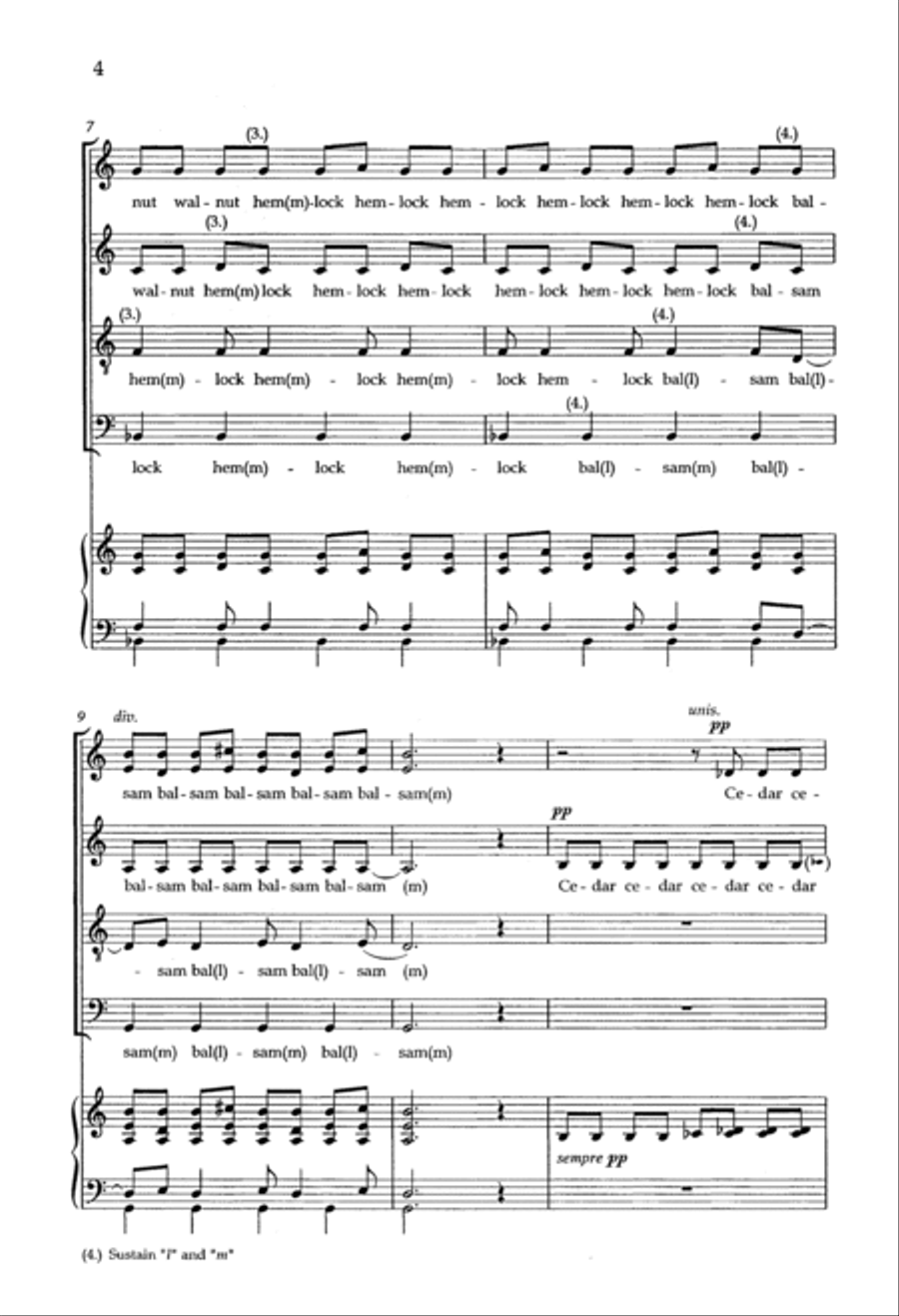 Due North: 2. Trees 4-Part scores gallery preview page 3