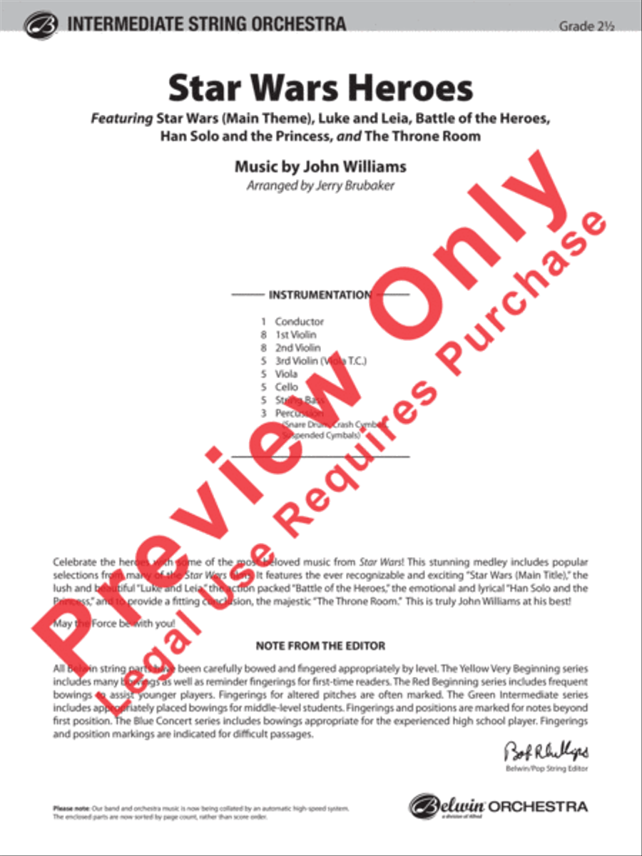 Star Wars Heroes Star Wars Heroes String Orchestra scores gallery preview page 2