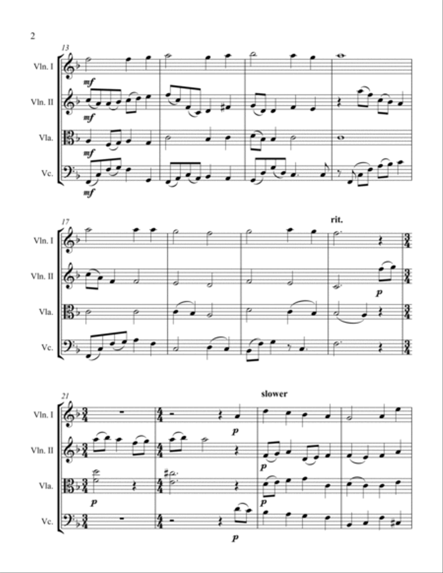When I Survey the Wondrous Cross and O Sacred Head Now Wounded String Quartet scores gallery preview page 2
