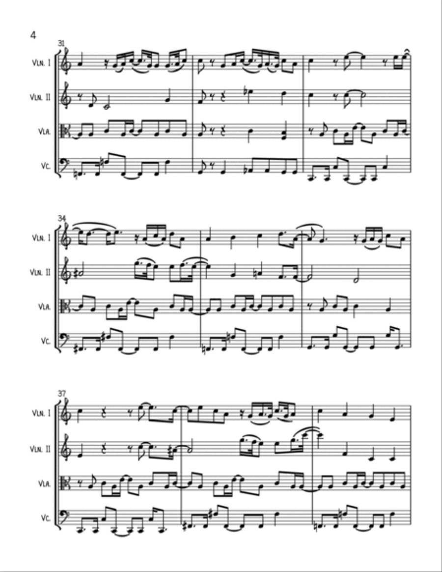 Love On Top String Quartet scores gallery preview page 4